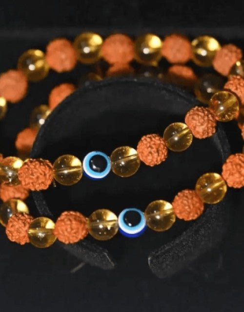 Rudraksha Citrine Crystal Bracelet (Pack of 2) darling lifestyle